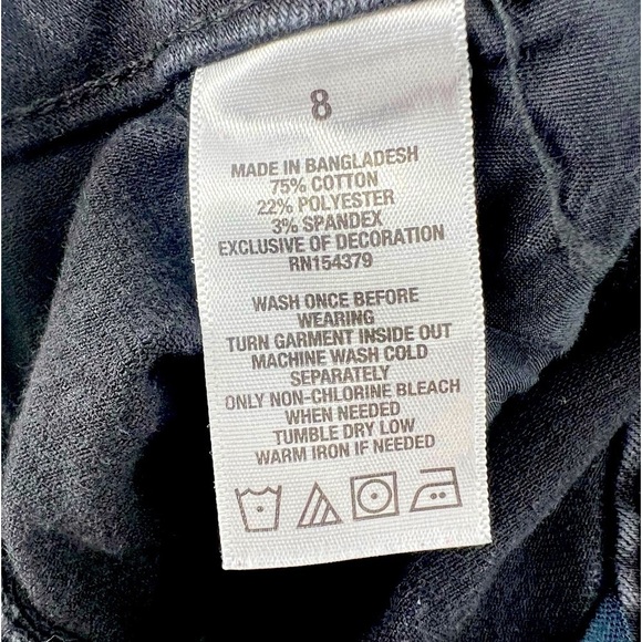 Aeropostale Black High Rise MIDI Cuffed Distressed Jean Shorts Size 8 Women’s - Picture 4 of 5